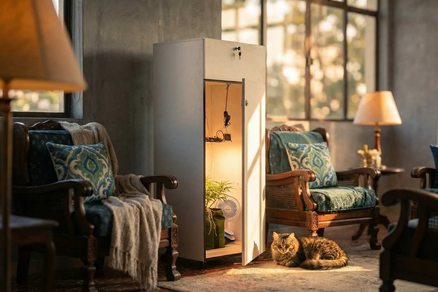 Growbox Canvas em um ambiente residencial